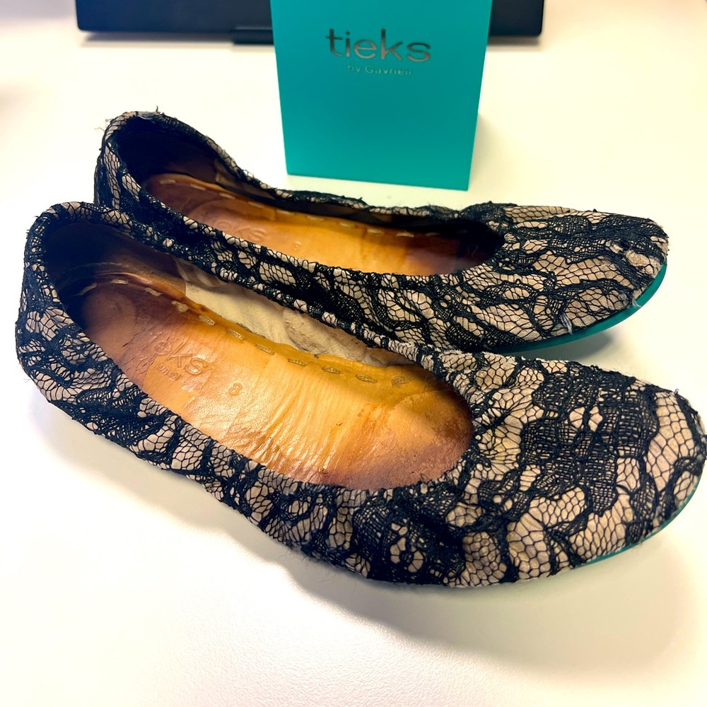 Nude Lace Tieks ballet flats